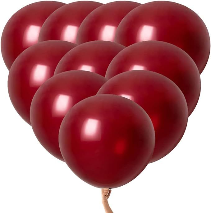 18 inch Burgundy Balloons 10 pcs for Party Retro Latex Balloons for Birthday Wedding Engagement A... | Amazon (US)