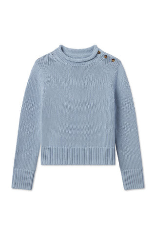 Jane Cotton Sweater in Dusty Blue | Lake Pajamas