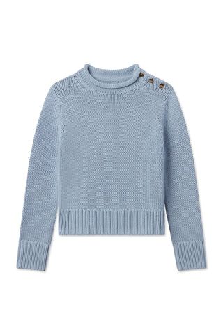 Jane Cotton Sweater in Dusty Blue | Lake Pajamas