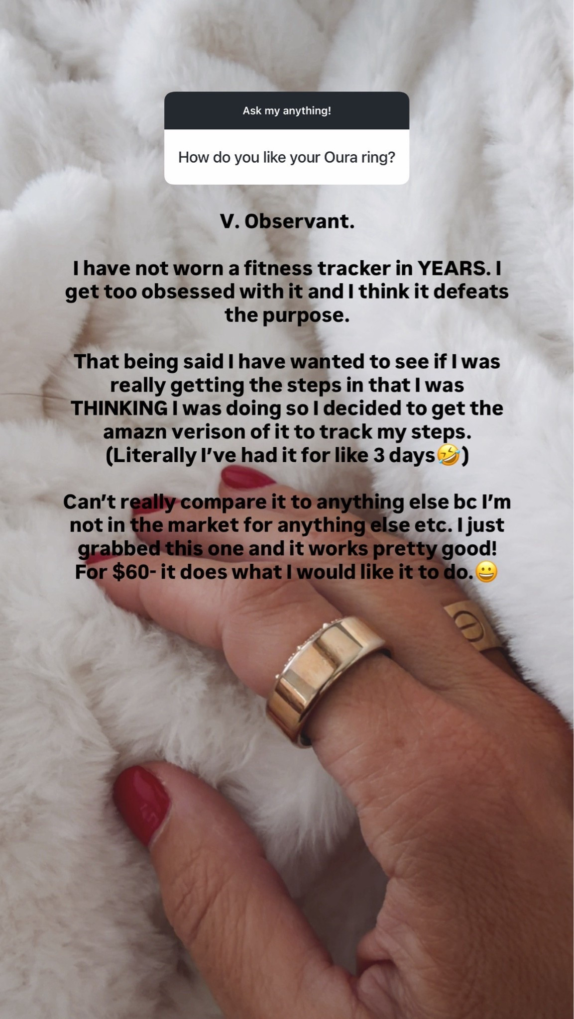 Amazon ring

#LTKootd #LTKvlog #LTKOver40