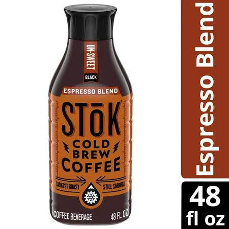 SToK Espresso Blend Dark Roast Black Unsweetened Ready to Drink Cold Brew Coffee Bottle, 48 fl oz | Walmart (US)