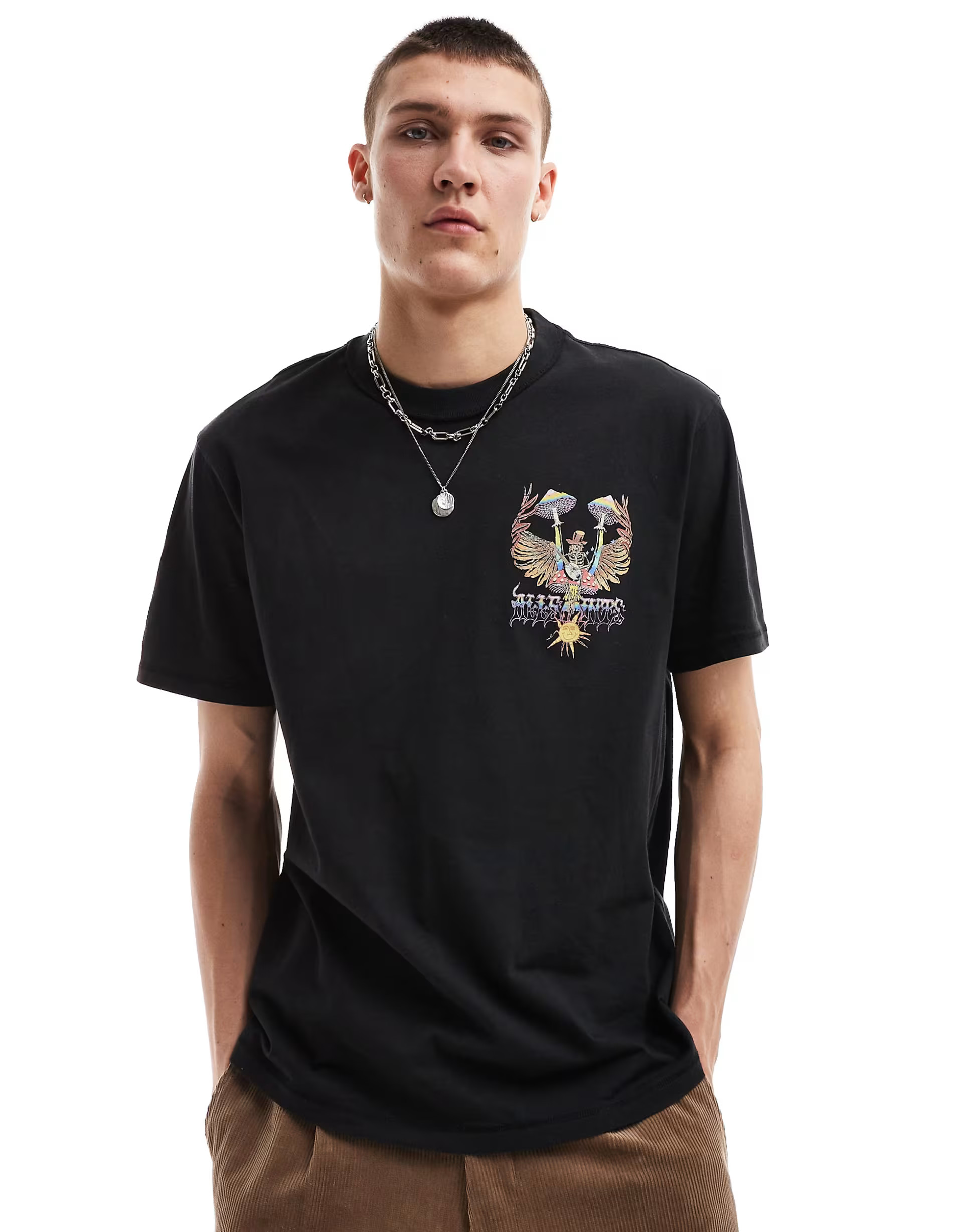 AllSaints Strummer back print t-shirt in black | ASOS (Global)