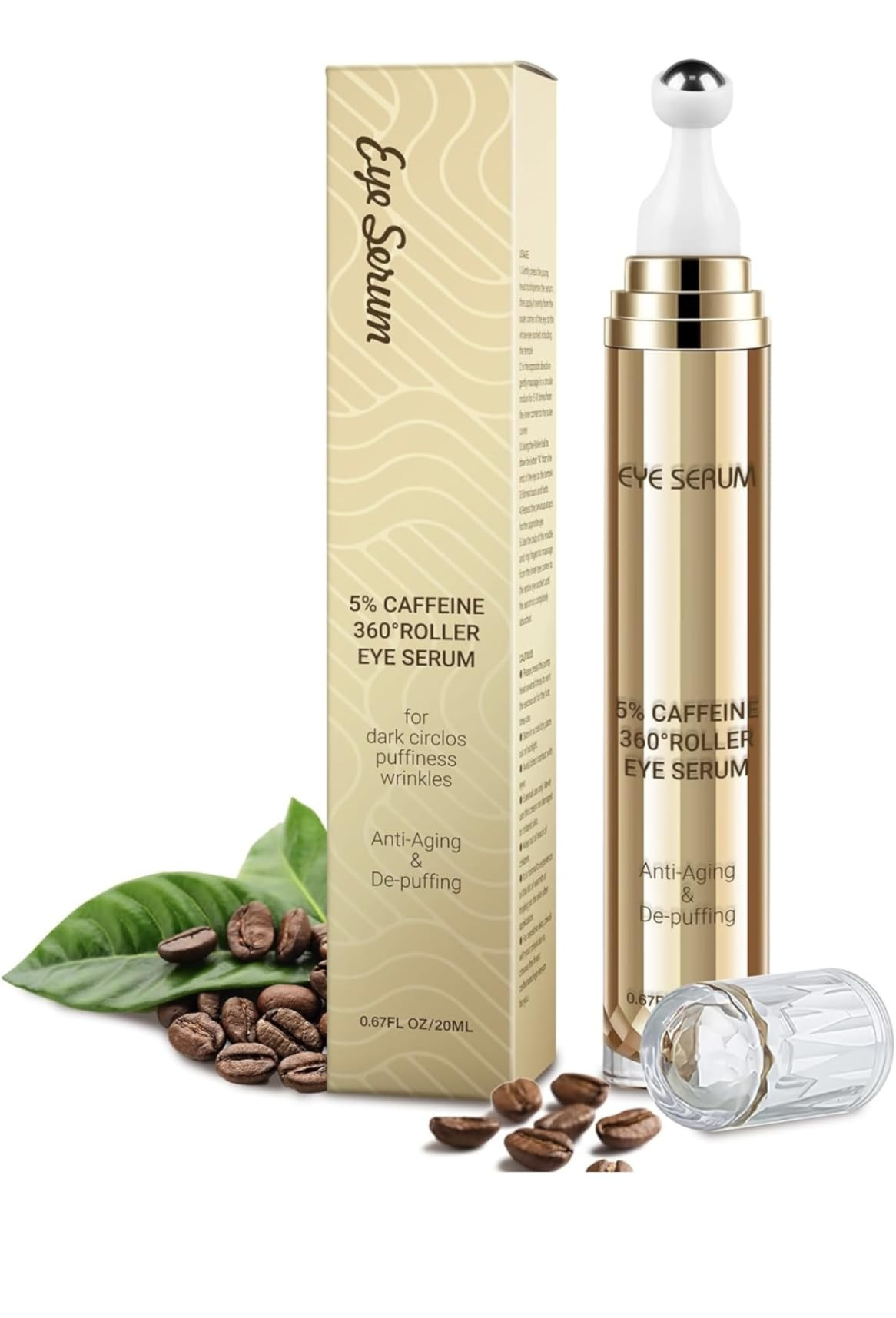 5% Caffeine Eye Serum, Under Eye Cream for Dark Circles and Puffiness Eye Care Eye Serum Anti Aging  | Amazon (US)