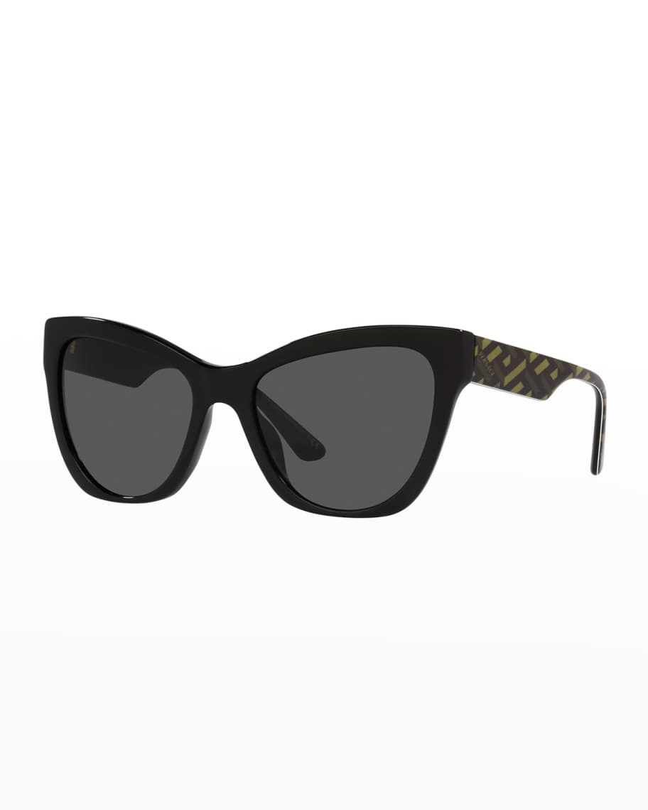 Versace Greca Logo Acetate Cat-Eye Sunglasses | Neiman Marcus