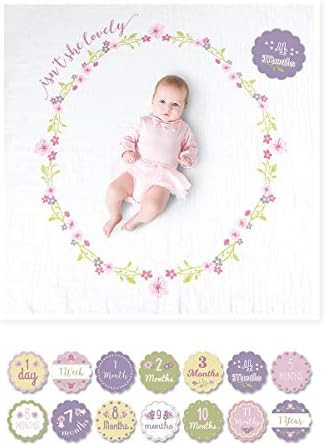 lulujo Baby’s First Year Milestone Blanket and Card Set | 40in x 40in| Isn't She Lovely | Amazon (US)