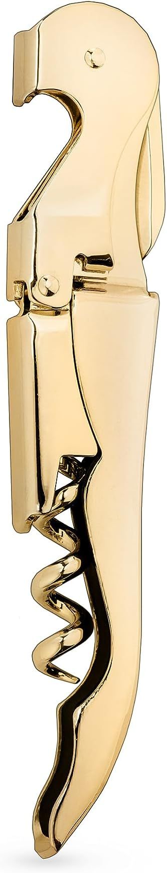 Viski 24k Gold Plated Signature Double Hinged Corkscrew Wine Bottle Opener and Foil Cutter, Waite... | Amazon (US)