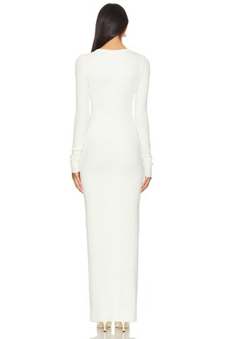 Long Sleeve Crewneck Maxi Dress in Cream | Revolve Clothing (Global)