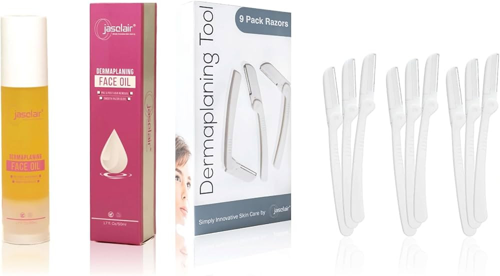 Dermaplaning Tool (9 Count) and Dermaplane Oil Bundle – Easy to Use Face Razor with Smooth Glid... | Amazon (US)