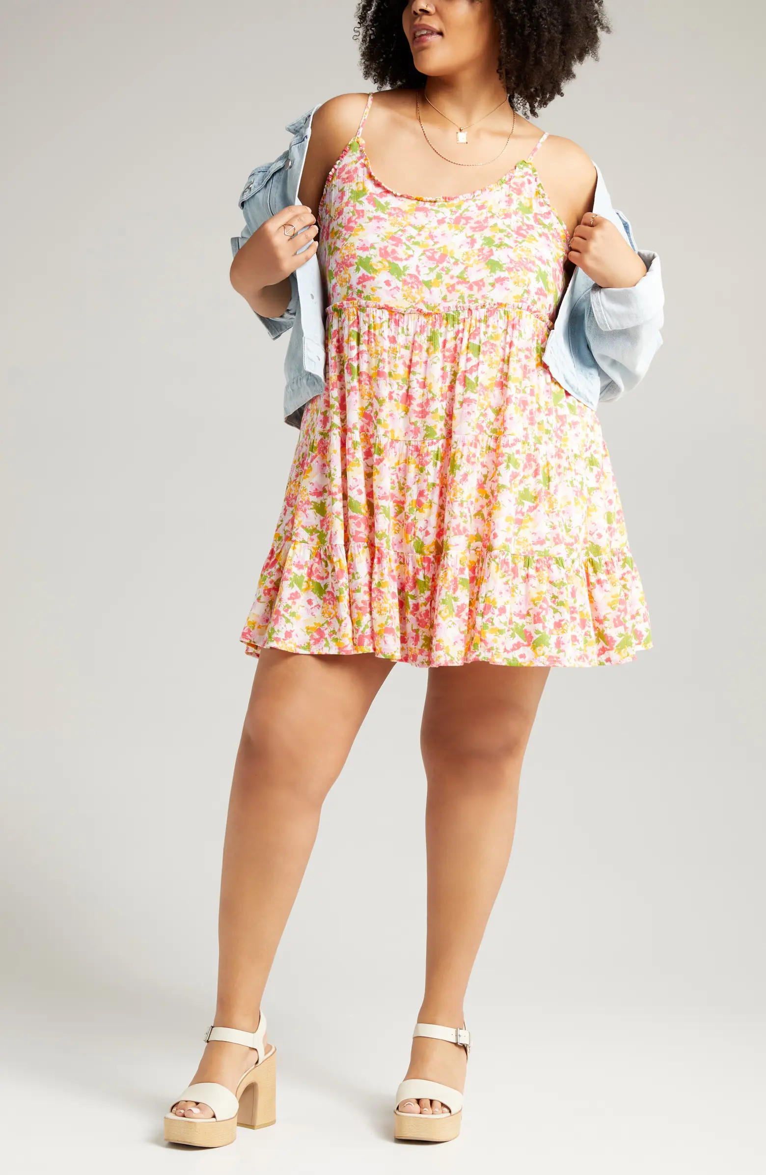 Floral Tiered Babydoll Minidress | Nordstrom