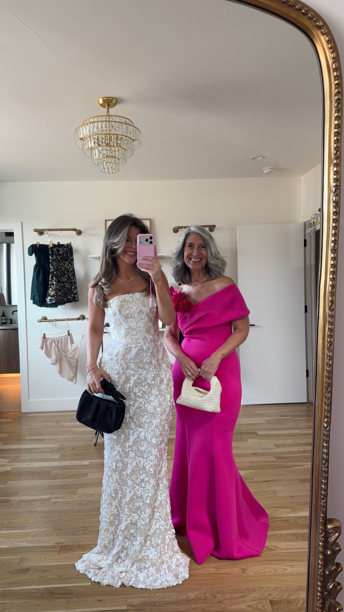 Mom and me wedding guest and bridal event dresses white sequin bridal dress pink floral mother of the bride dress 

Electric picks code: emerson20

I sized down in white dress 
Mom wears a medium/6

Bridal
Wedding guest
Formal event
Black tie 
Satin
Floral
Sequin
Mother of the bride
Spring event
Special occasion 


#LTKootd #LTKWedding #LTKSeasonal