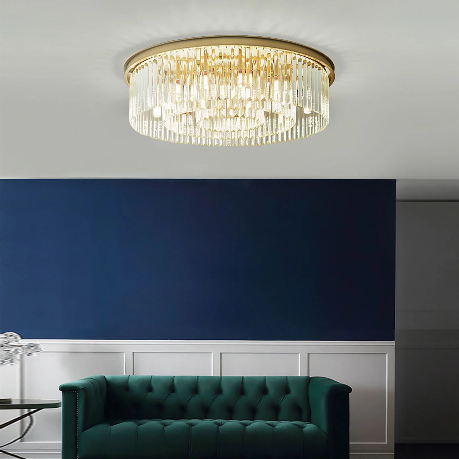 Everly Quinn Flush Mount 23.6" Ceiling Light Luxury Crystal Creative Circular & Reviews | Wayfair | Wayfair North America