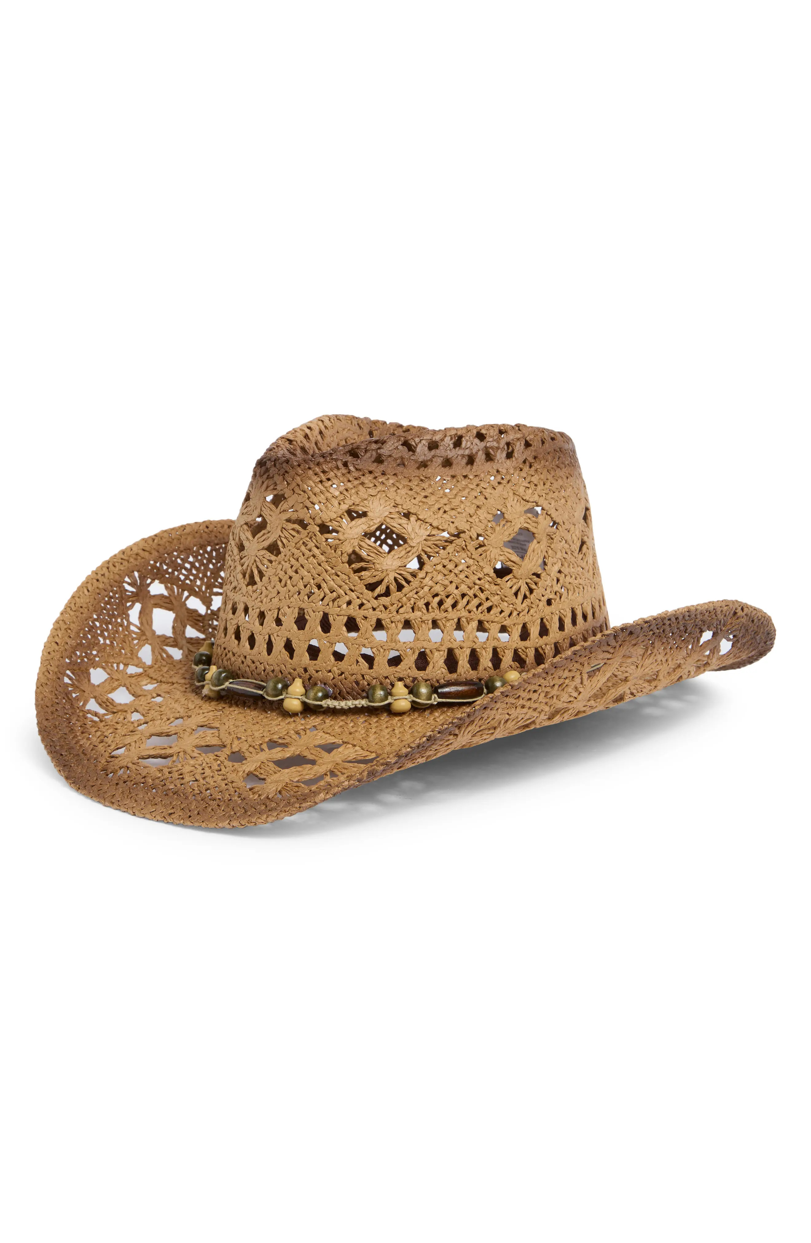 Faded Straw Cowboy Hat (Women) | Nordstrom | Nordstrom
