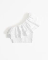 Women's Asymmetrical One-Shoulder Ruffle Set Top | Women's Tops | Abercrombie.com | Abercrombie & Fitch (US)