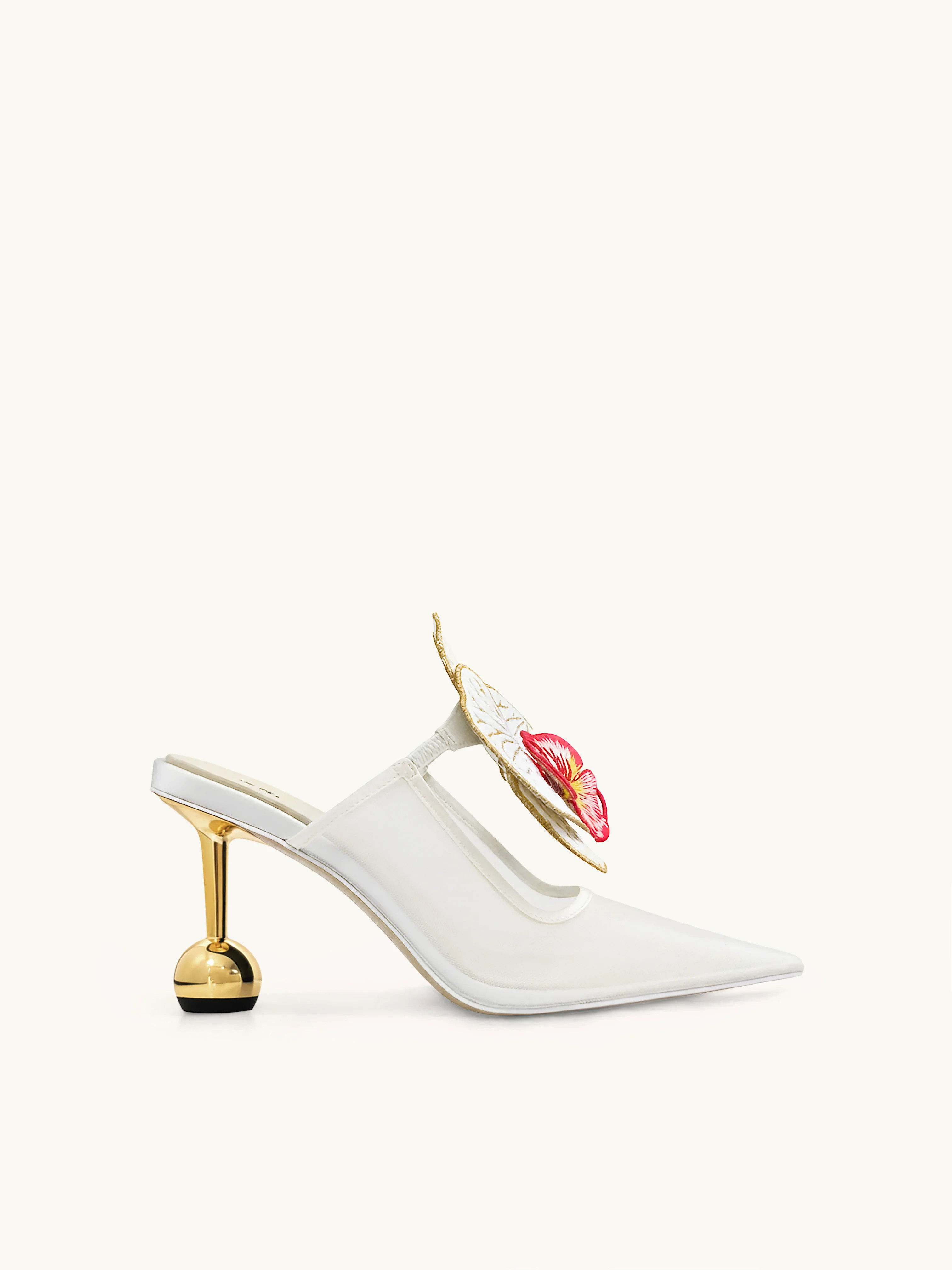 Sofia Orchid Sphere Heel Mules - White | JW PEI US