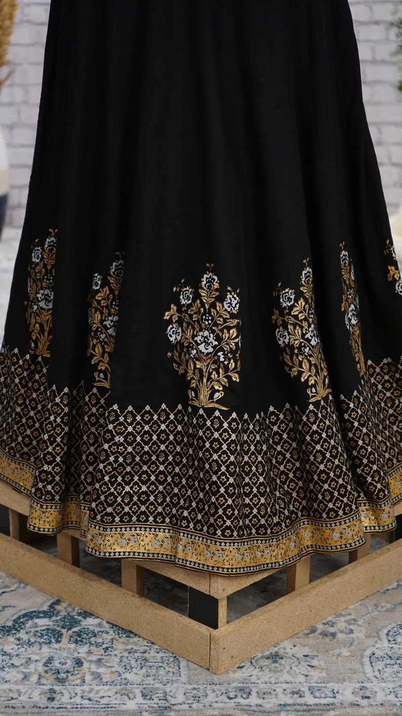 Black Flared Skirt Indian Women Bollywood Indian Women Wedding | Etsy | Etsy (US)