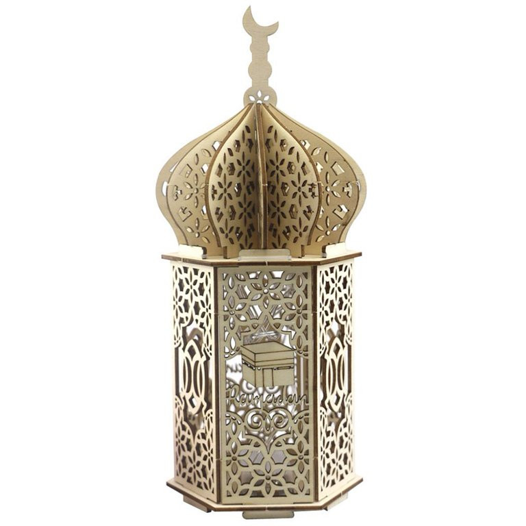 Yannee Ramadan Wooden Eid Mubarak Decoration LED Moon Islam Mosque Muslim Table Decor,Wooden Craf... | Walmart (US)