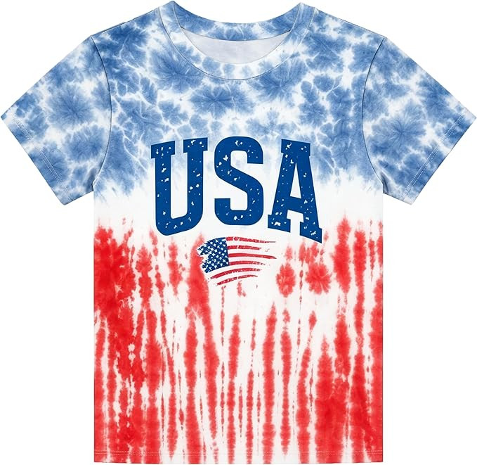 Kids 4th of July T Shirt for Boys American Flag Patriotic Shirts Toddler Indenpendence Day Tee US... | Amazon (US)