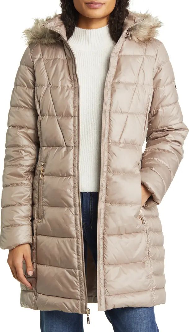 Gallery Hooded Puffer Coat with Faux Fur Trim | Nordstrom | Nordstrom