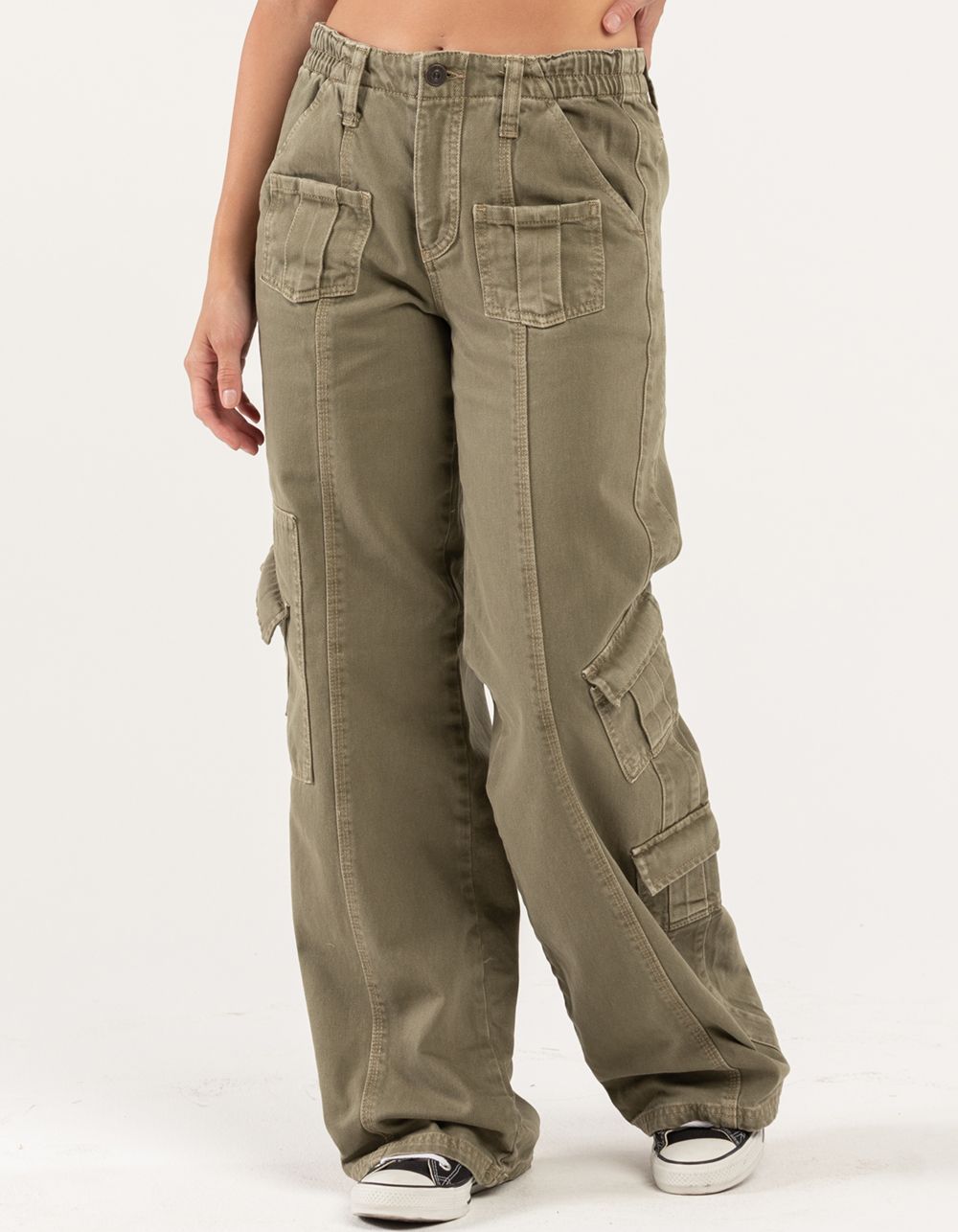 BDG Urban Outfitters Y2K Womens Low Rise Denim Cargo Pants - OLIVE - 75055384 | Tillys