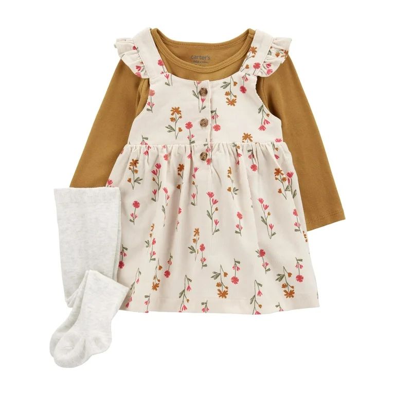 Carter's Child of Mine Baby Girl Dress Set, 3-Piece, Sizes 0/3-24 Months | Walmart (US)