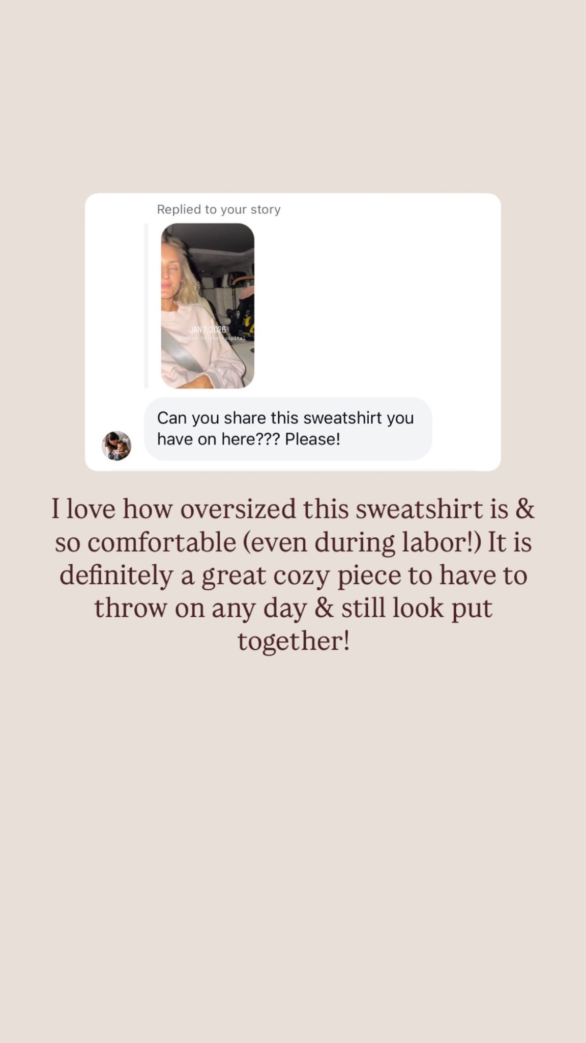 This oversized sweatshirt was so comfy to wear during labor! 

Loverly Grey, Free People, oversized sweatshirtt

#LTKBaby #LTKmomlife #LTKootd