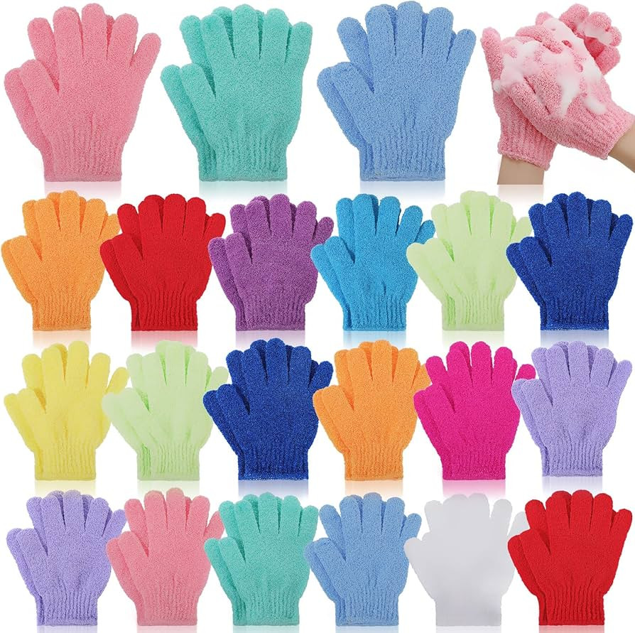 Tegeme 50 Pcs Exfoliating Gloves for Body, Double Sided Exfoliating Bath Gloves Shower Gloves for... | Amazon (US)