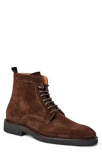 Bruno Magli Anthony Lace-Up Boot in Dark Brown Suede at Nordstrom Rack, Size 11 | Nordstrom Rack