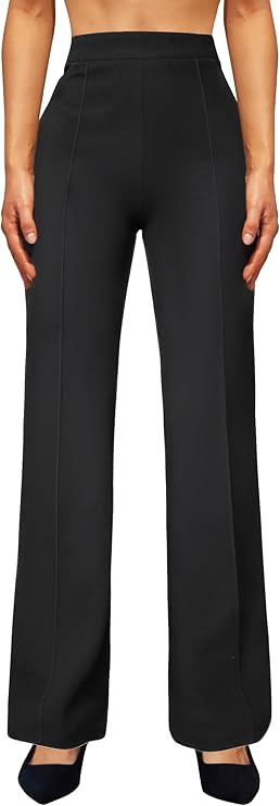 Womens Straight Leg Dress Work Pants High Waist Stretchy Business Casual Pants Office Trousers Sl... | Amazon (US)