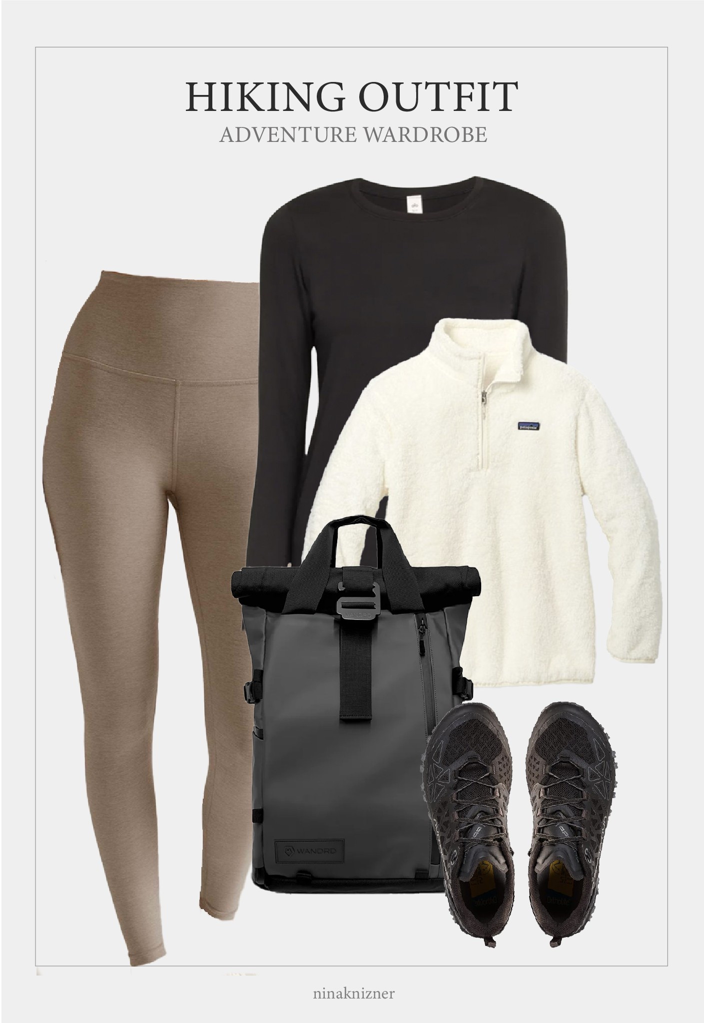 Neutral, earthy type athleisure outfit that’s perfect for spring roadtrips and hikes in the forest. The white fuzzy pullover is cozy and stands out in photographs, while the long sleeve is an additional layer to keep you warm. Waterproof backpack that doubles as a camera bag paired with trail running shoes. 

#athleisure #roadtrip #hiking #camping #forest #adventures

#LTKStyleTip #LTKTravel #LTKSeasonal