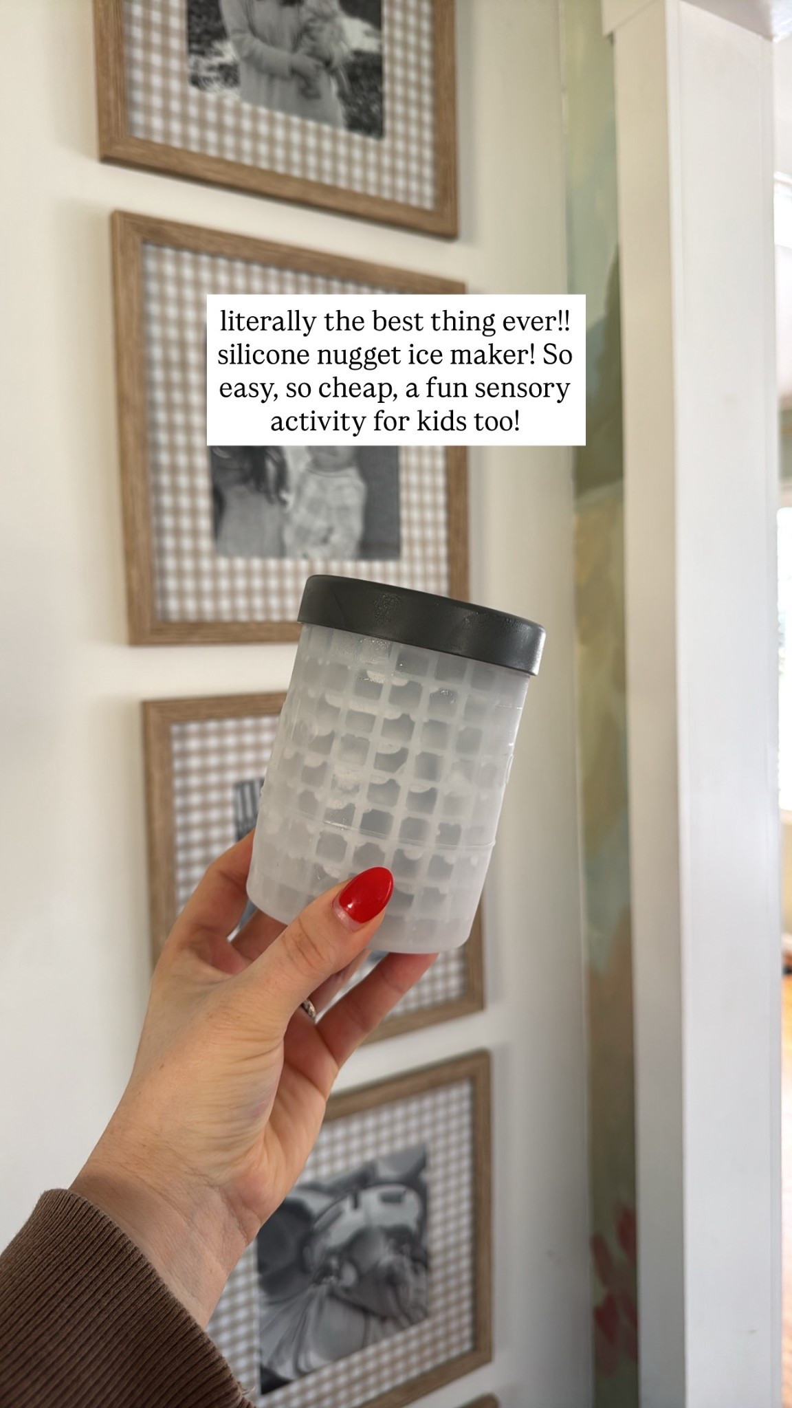 literally the best thing ever!! silicone nugget ice maker! So easy, so cheap, a fun sensory activity for kids too!