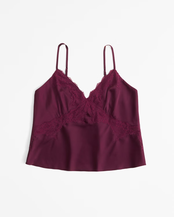 Lace and Satin Cami | Abercrombie & Fitch (US)