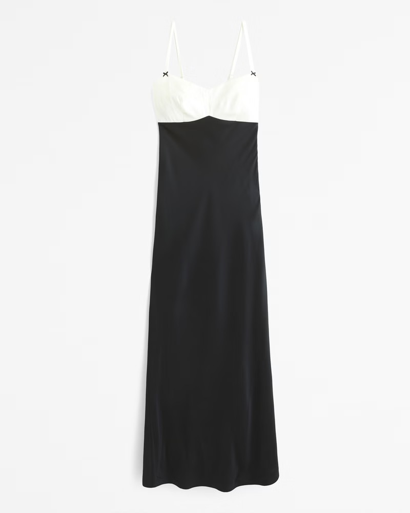 Contrast Bodice Maxi Dress | Abercrombie & Fitch (US)