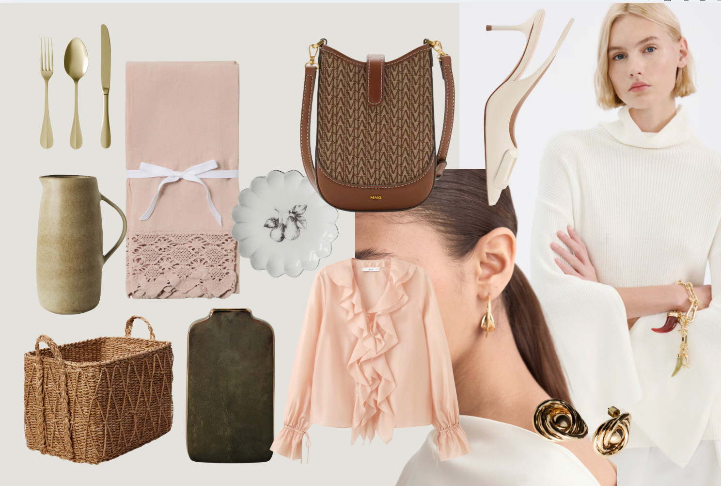 New in piecers I'm loving from Mango and the highstreet. Spring homeware and decor, table linens, cottage core style. Spring wardrobe, knitwear and feminine blouse. 

 #LTKuk #LTKspring #LTKhome