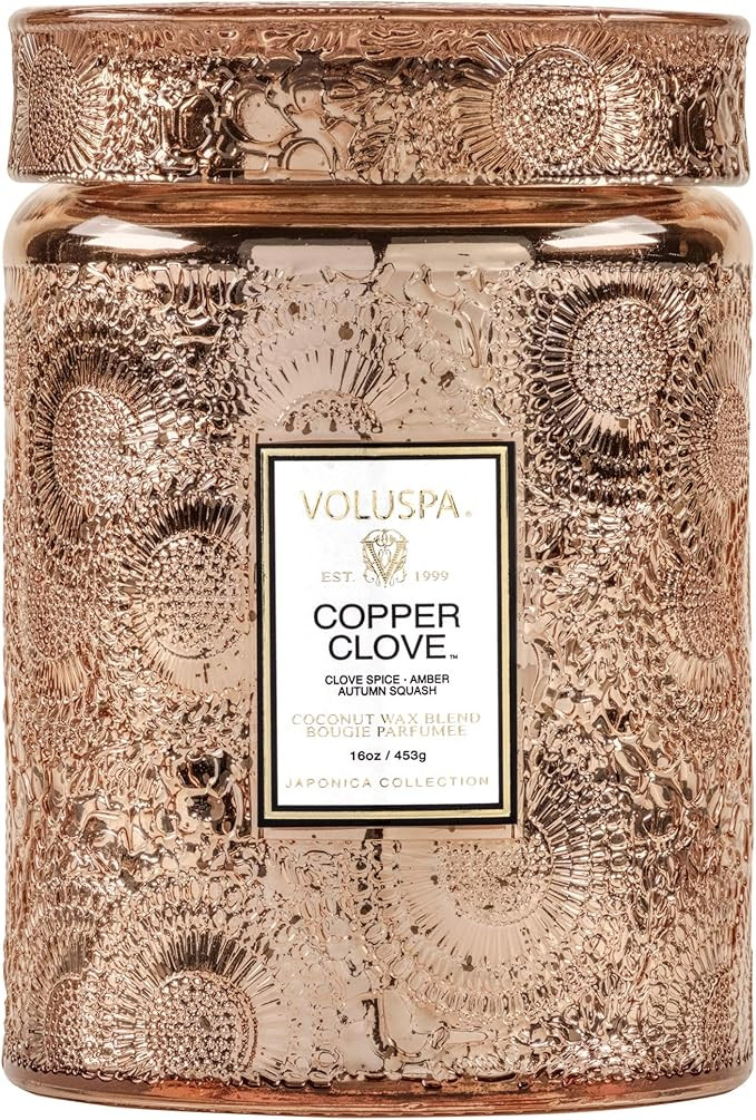 Voluspa Copper Clove Large Jar Candle | 18 Oz | All Natural Wicks and Coconut Wax for Clean Burni... | Amazon (US)