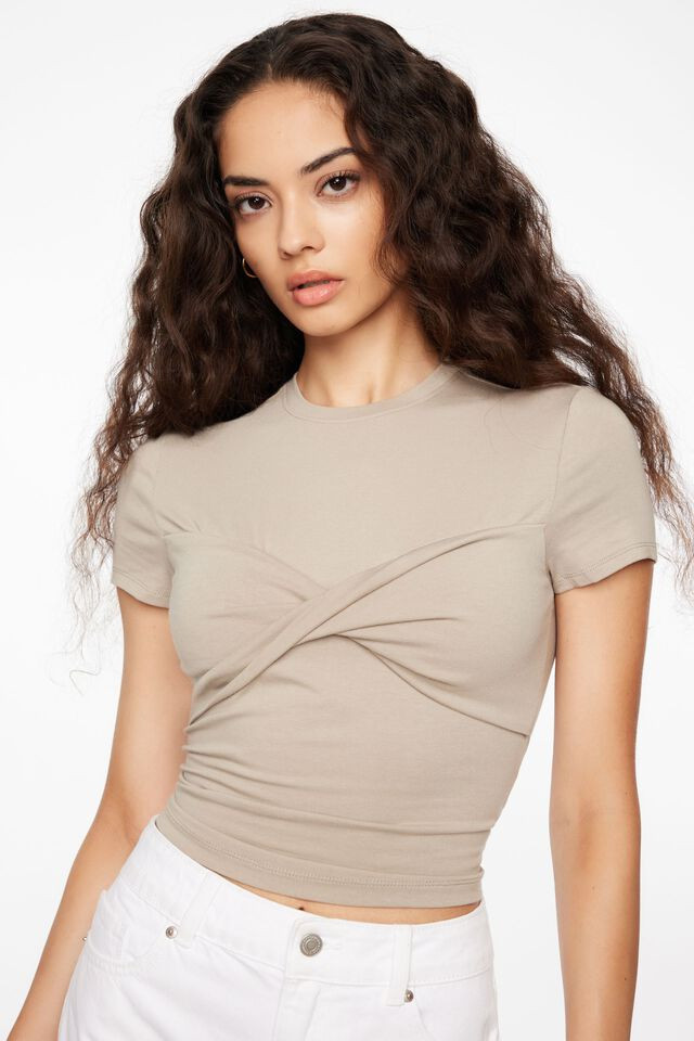 Short Sleeve Twist Tee | Dynamite Clothing