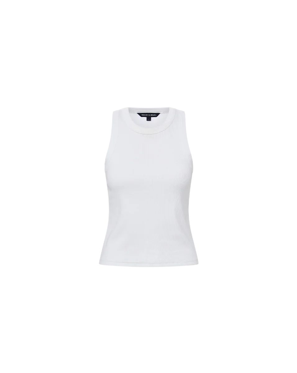 Jordyn Cropped Tank in White | Veronica Beard | Veronica Beard