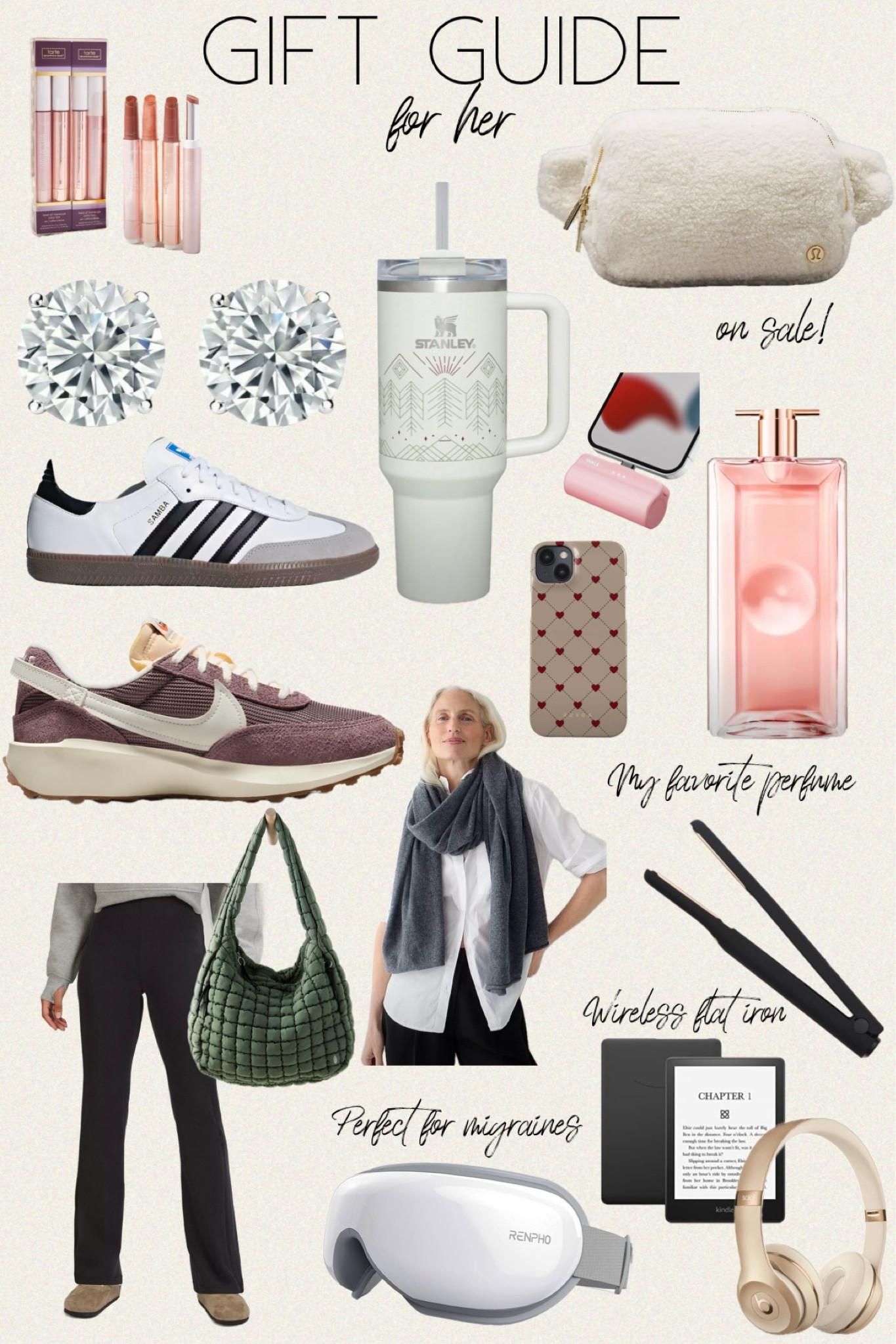 Gift guide for her

Lululemon Athletica Brushed Softstreme Ribbed Zip Flared Pant 32.5 / Lululemon Everywhere Belt Bag Large 2L Fleece / JeenMata 
2 Carat Round Moissanite 
Adult Stud Earrings In 18K White Gold over Silver (regularly $499 but on sale for $63 !!!! ) / Nike Waffle Debut Vintage ySneakers - on sale / Stanley WINTERSCAPE QUENCHER H2.0 FLOWSTATE™ TUMBLER | 40 OZ / J.Crew Oversized cashmere wrap - currently 40% off / Adidas Samba Og Shoes / Lancôme Idôle Eau de Parfum / Gimme Beauty Wireless Freedom Styling Iron / RENPHO Eyeris 1 Eye Massager with Heat, Heated Eye Mask with Bluetooth Music for Migraine, Face Massager to Relax, Eye Care Device for Eye Strain, Migraine Relief, Eye Bags, Dry Eyes / Tarte Cosmetics best of maracuja juicy lips / FP Movement Quilted Carryall /Beats Solo³ Bluetooth Wireless On-Ear Headphones /Kindle Paperwhite (16 GB) – Now with a 6.8" display and adjustable warm light – Black / Burga Love Letter - iPhone 13 Case / iWALK Mini Portable Charger for iPhone with Built in Cable, 3350mAh Ultra-Compact Power Bank Small Battery Pack Charger Compatible with iPhone 14/13/13 Pro/12/12 Pro/11/XR/XS/X/8/7/6,Pink

#giftguide #gabrielapolacek #christmas #apple #tarte #fp #adidas #giftforher #kindle #nike #lancome 

#LTKGiftGuide #LTKsalealert #LTKHoliday