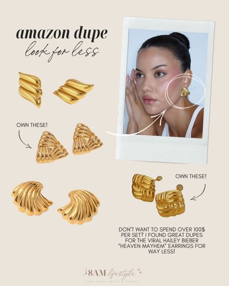 Amazon dupe earrings! Great look for less finds for the viral Hailey Bieber “Heaven Mayhem” earrings  

#LTKbeauty #LTKfindsunder50 #LTKstyletip