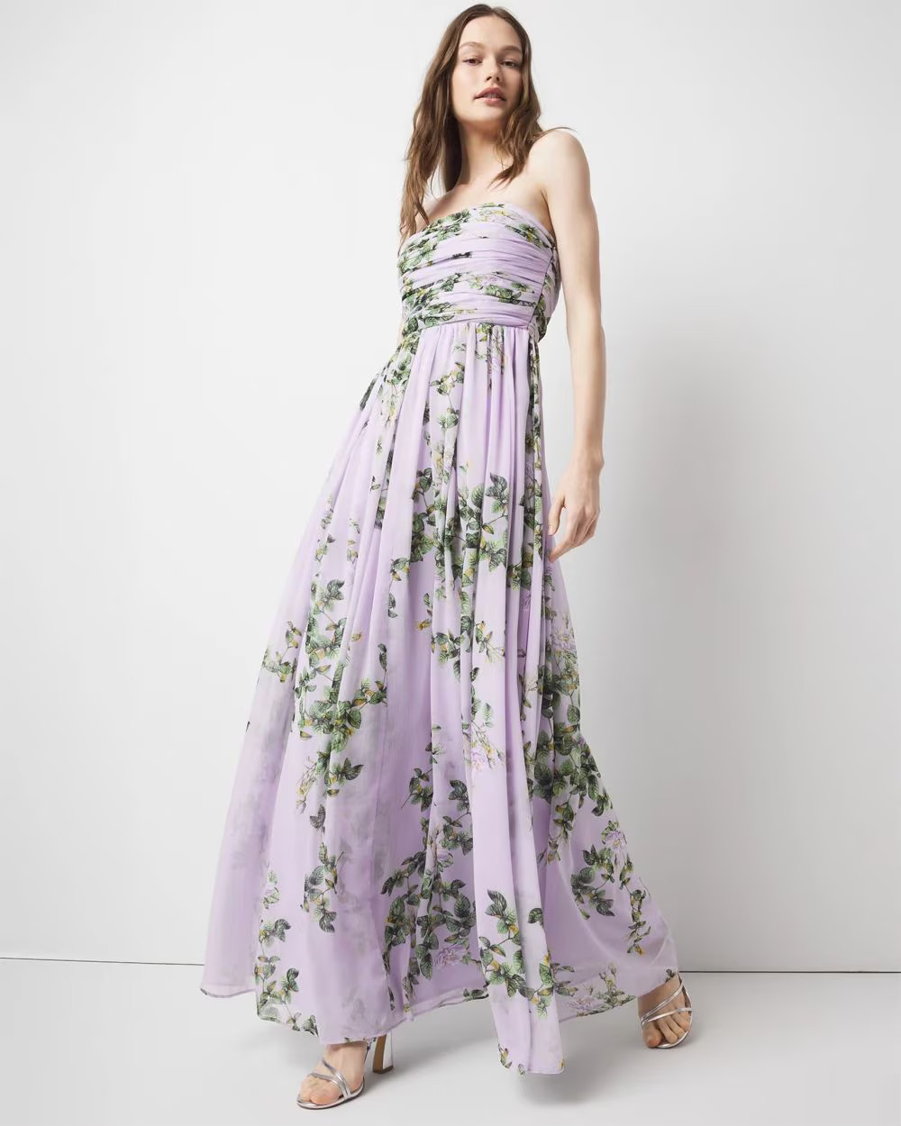 Strapless Chiffon Maxi Dress | White House Black Market
