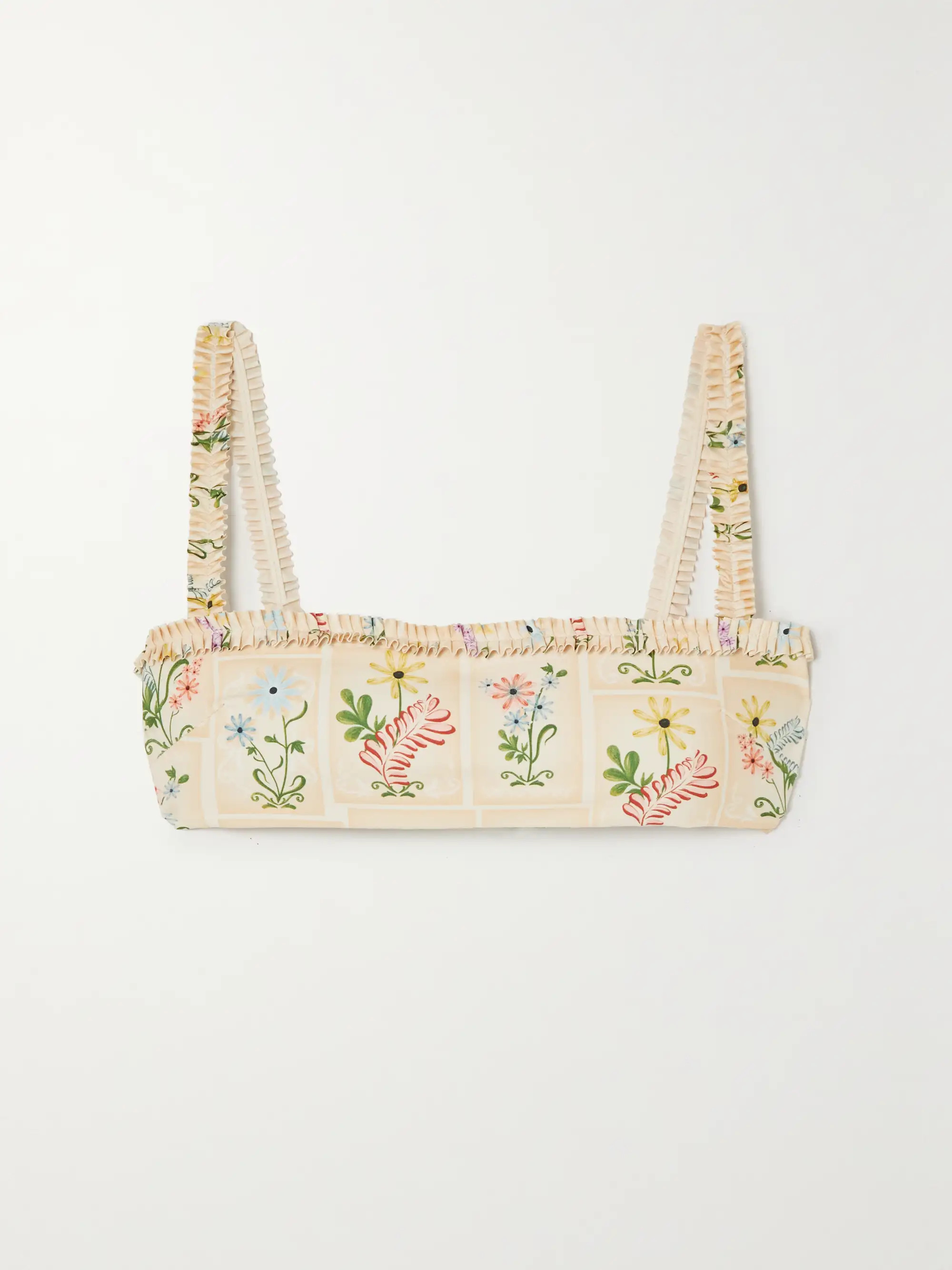 Olmo ruffled floral-print recycled bikini top | NET-A-PORTER (US)