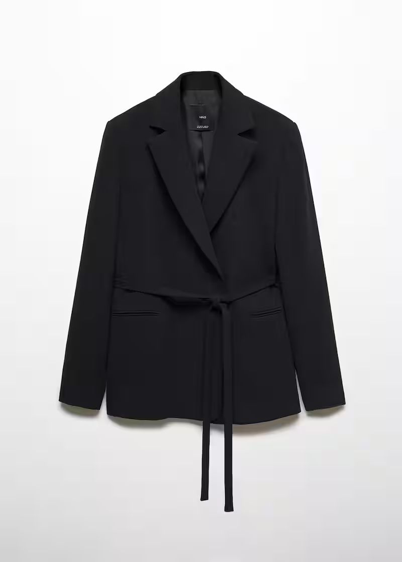 Belt suit blazer -  Women | Mango United Kingdom | MANGO (UK)