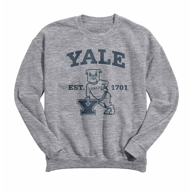 Isaac Morris Limited Yale University Leaning Bulldog Mens and Womens Crewneck Sweatshirt (Grey, S... | Walmart (US)