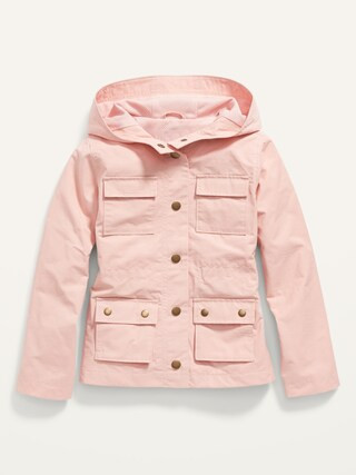 Water-Resistant Hooded Utility Jacket for Girls | Old Navy (US)