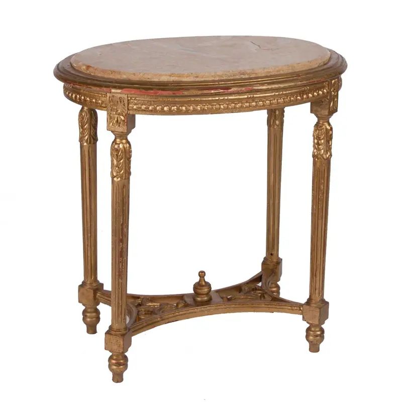 Italian Louis XVI Style Gilt Side Table | Chairish