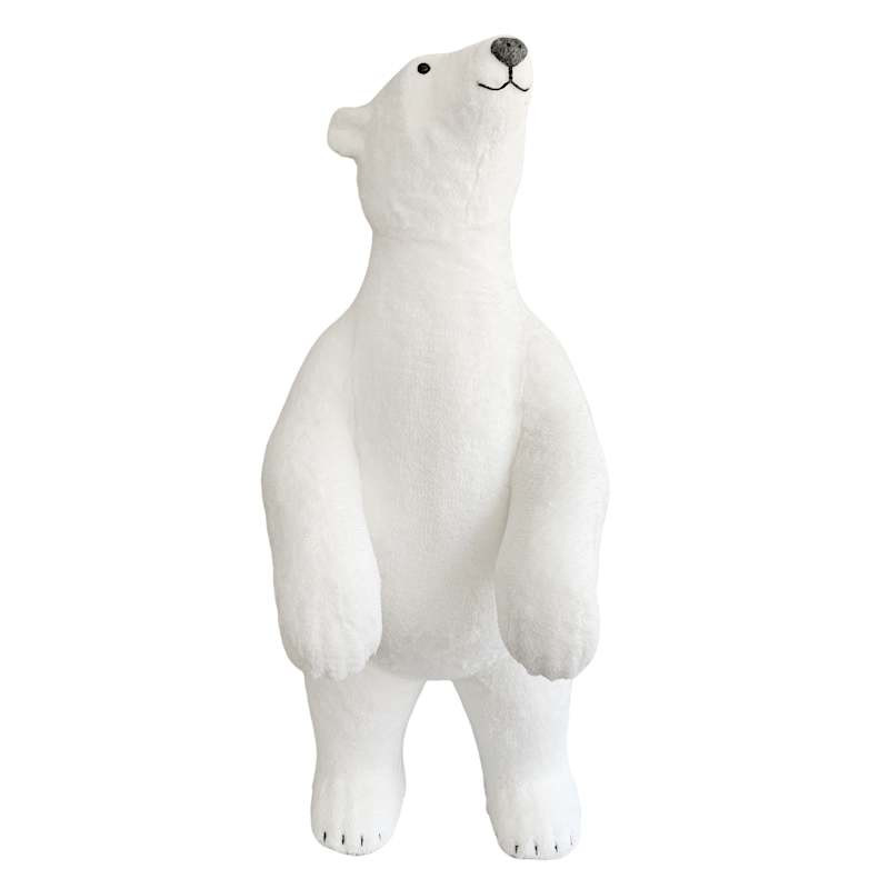 White Faux Fur Polar Bear, 47" | At Home