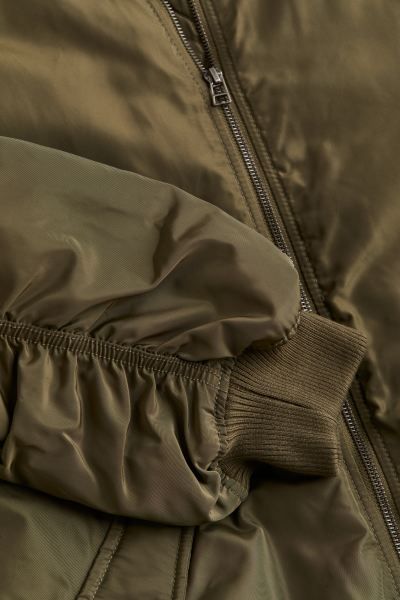 Oversized Bomber Jacket - Dark khaki green - Ladies | H&M US | H&M (US + CA)