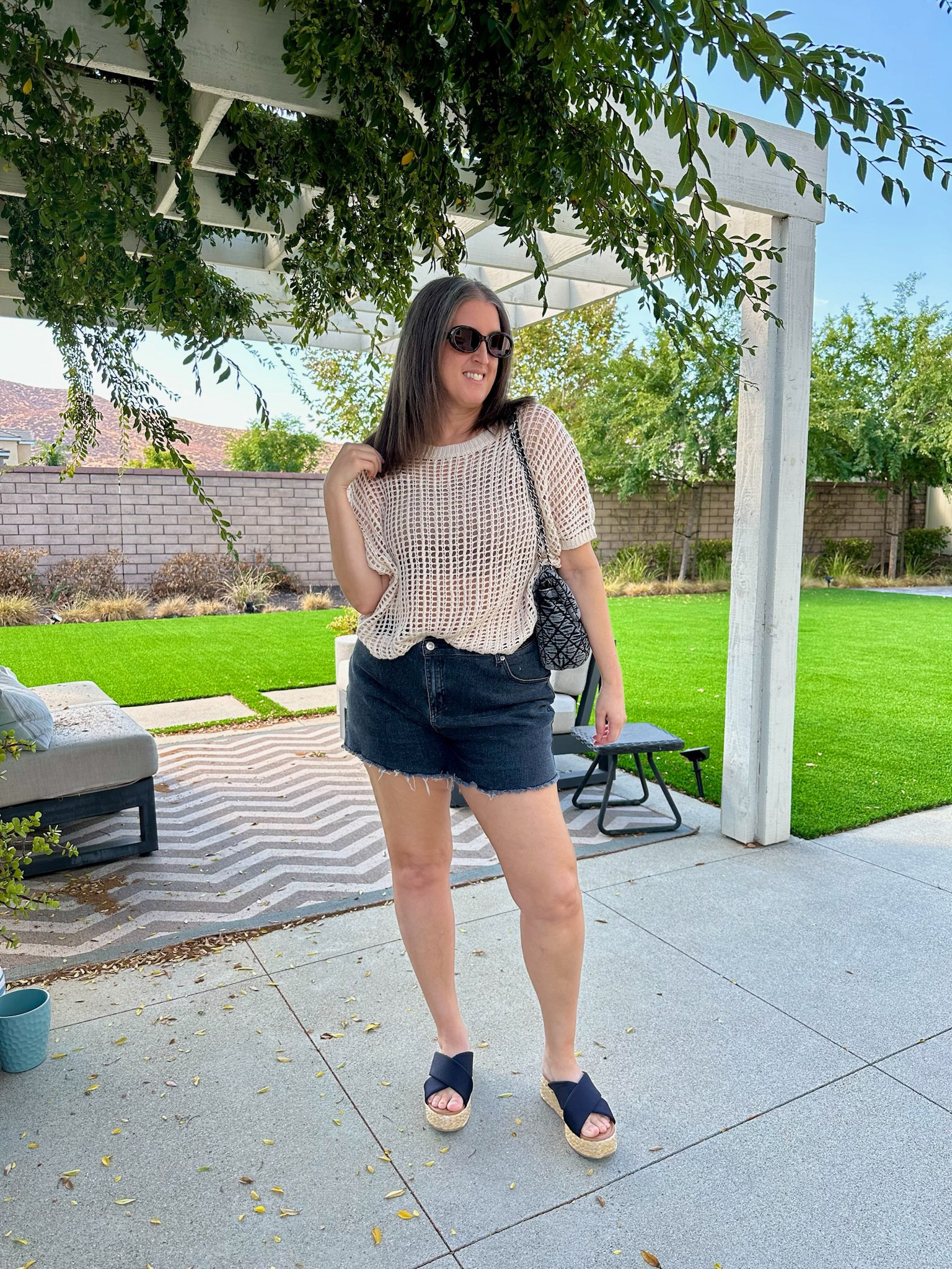 thumbnail image 2 of Women's Crochet Summer Tops - Short Sleeve Hollow Out Sweater Beach Coverup 2 of 11