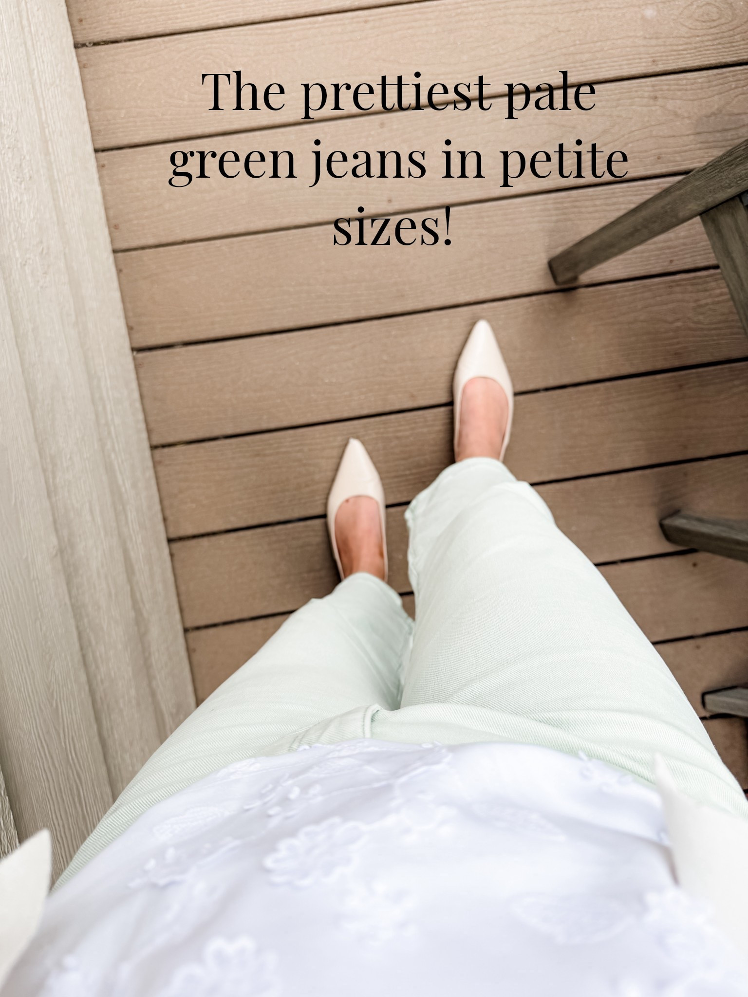 This aqua colored jean is so pretty! Wearing my true size small petite. 
Tank top has a daisy pattern and also comes in a light blue. Wearing my true size small petite. Slingbacks fit tts.

Spring outfit, wide leg jeans, workwear, petite outfit, petite jeans, Ann Taylor. 

#LTKPetite #LTKSaleAlert #LTKootd