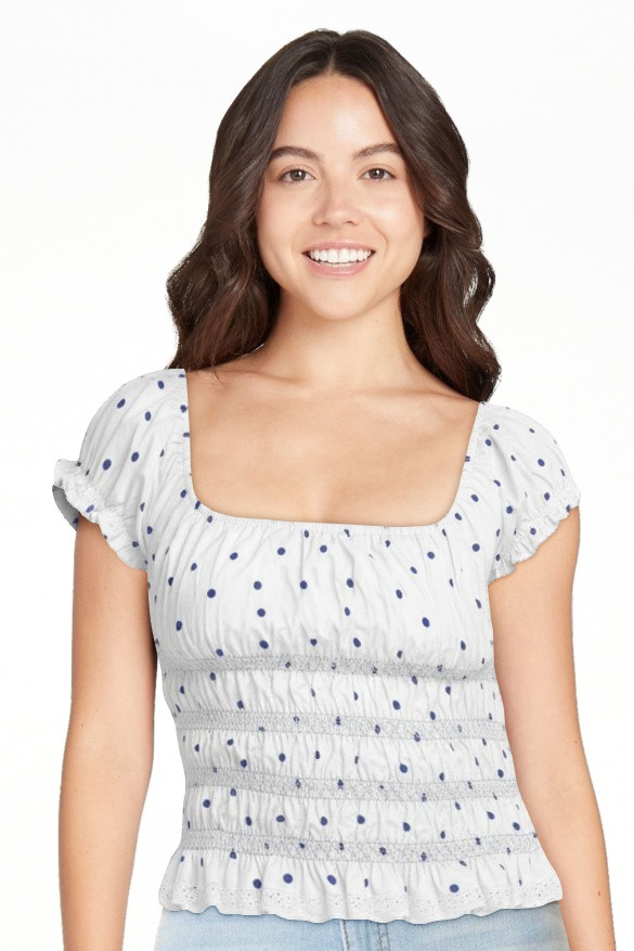 Mills by Millie Bobby Brown Women's Short Sleeve Smock Blouse, Sizes XXS-XXL | Walmart (US)