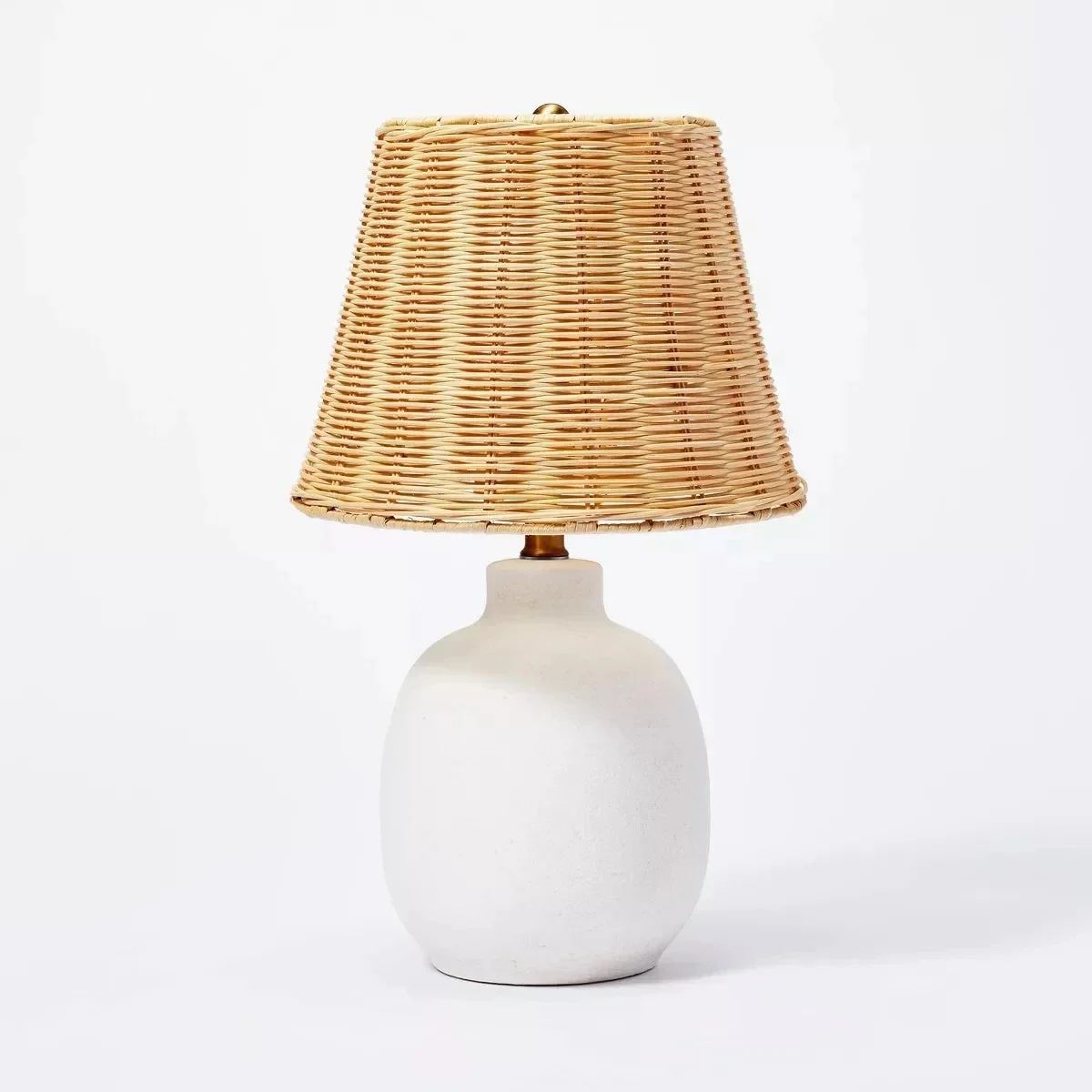Ceramic Table Lamp with Rattan Shade White - Threshold with Studio McGee,Light Bulbs Not Included | Walmart (US)
